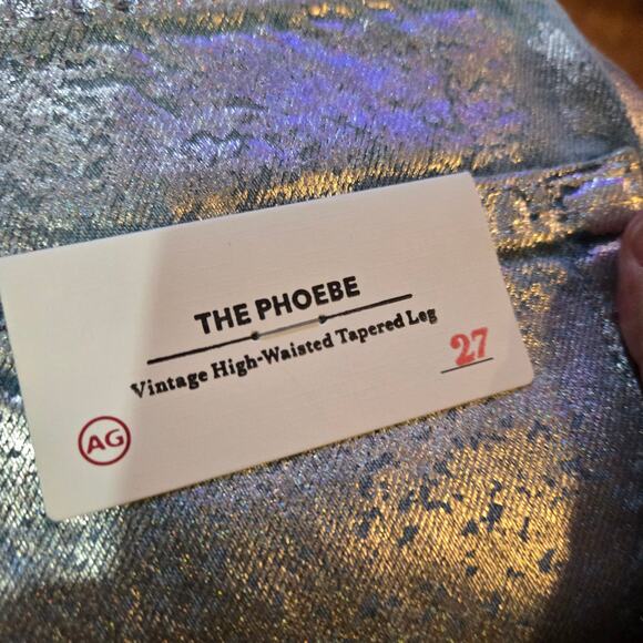 AG Adriano Goldschmied The Phoebe Foil Jeans NWT Size 27 - Picture 5 of 10